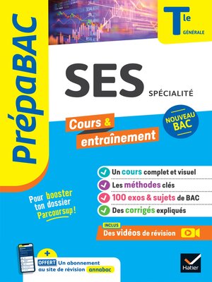 cover image of Prépabac SES Tle générale (spécialité)--Bac 2024
